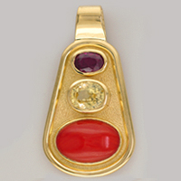 Jewelry: Red Coral & Pearl Pendant for Jyotish (Vedic Astrology) & Ayurveda