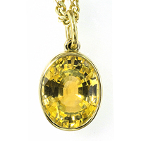 Unheated Yellow Sapphire Gold Pendant