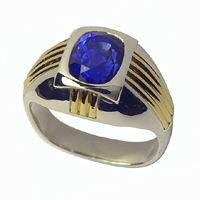 Men's Blue Sapphire Ring for Jyotish (Vedic Astrology)