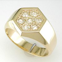 Men's 9 Diamond Ring for Jyotish