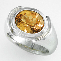 Men's Hessonite Silver Ring for Jyotish, Astrology, Ayurveda