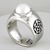 Men's Pearl White Gold Ring for Jyotish, Astrology, Ayurveda