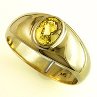 Men's Unheated Yellow Sapphire Gold Ring for Jyotish (Vedic Astrology)& Ayurveda
