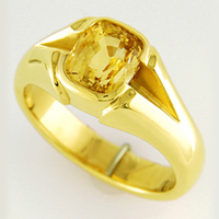 Men's Unheated Yellow Sapphire Rings for Vedic Astrology