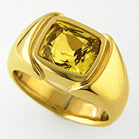 Men's Unheated Yellow Sapphire Rings for Jyotish