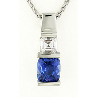 Diamond Blue Sapphire Pendants for Jyotish