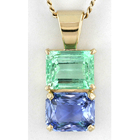 Emerald, Blue Sapphire Pendants for Ayurveda