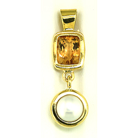 Jewelry: Yellow Topaz & Pearl Pendant for Jyotish (Vedic Astrology) & Ayurveda