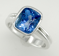 Women's Blue Sapphire Ring for Jyotish, Vedic Astrology, Ayurveda