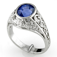 Women's Blue Sapphire Ring for Jyotish, Vedic Astrology, Ayurveda