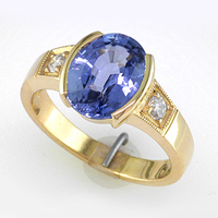 Women's Blue Sapphire Gold Ring