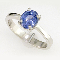 Women's Blue Sapphire Silver Ring