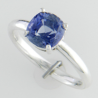 Women's White Gold Blue Sapphire Ring