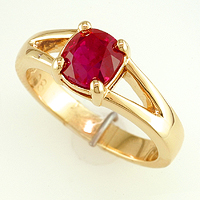 Women's Gold Ruby Ring for Jyotish