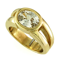 Women's White Sapphire Gold Ring