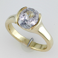 Unheated White Sapphire Silver Ring