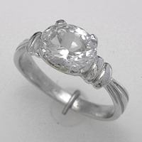 Women's White Sapphire Ring for Ayurveda, Vedic Astrology