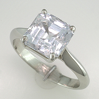 Unheated White Sapphire Ring for Jyotish